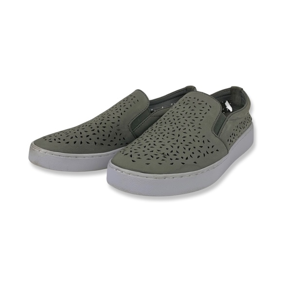 Vionic Gray Suede Splendid Midi Perf Orthotic Slip-On Sneaker - Picture 3 of 10
